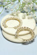 White Gold-Plated Pearl Contemporary Hoops image number 2