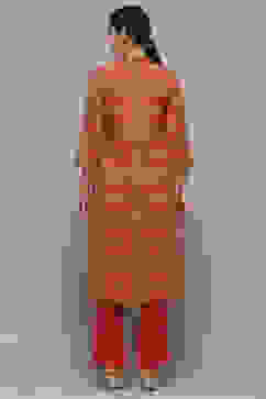 Red Rayon Straight Kurti image number 3