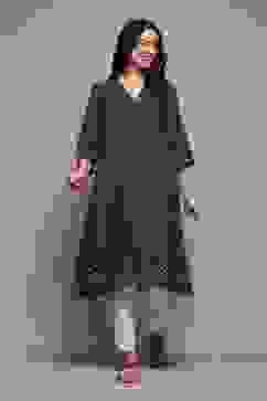 Navy Cotton Straight Yarndyed Kurta image number 0