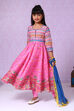 Pink Cotton Anarkali Suit image number 0