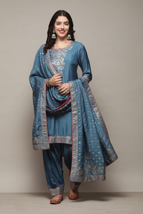 Fuchsia Viscose Straight Kurta Salwar Suit Set image number 0