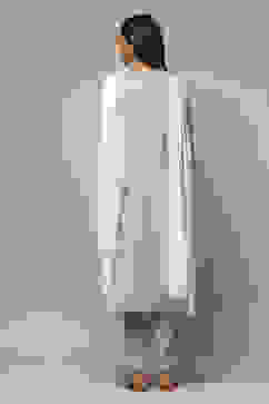 Blue Viscose Straight Kurta Pants Suit Set image number 2