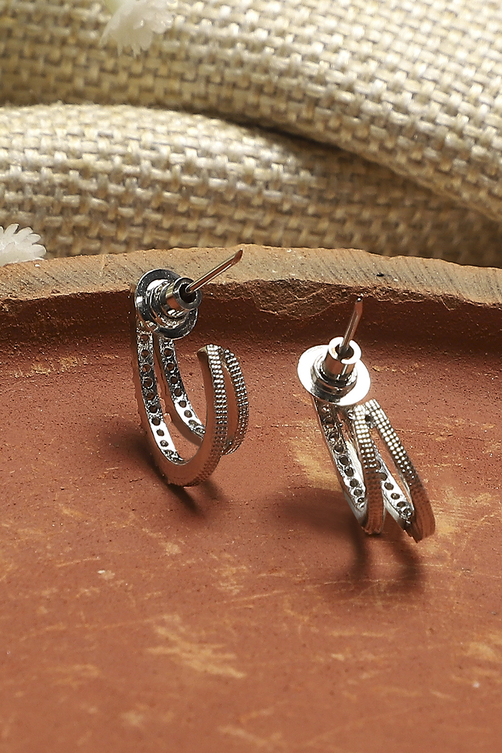 White Alloy Hoops image number 2