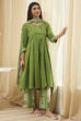 Rust Cotton Yarn-Dyed Kalidar Suit Set image number 6