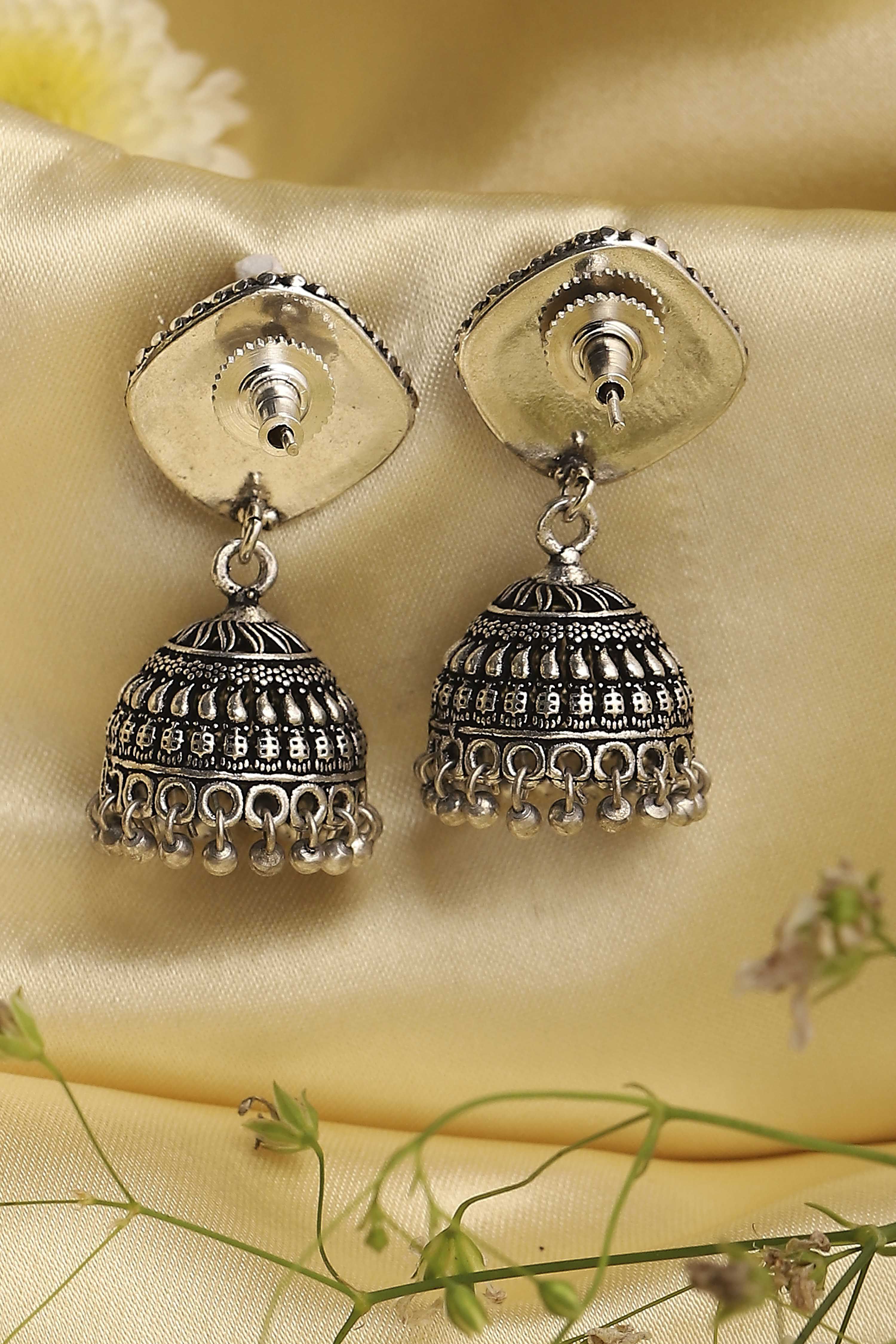 Red Brass Jhumka image number 2