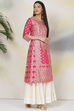 Teal Silk Straight Kurta image number 3