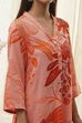 Peach-Colored Floral Straight Kurta Set image number 1