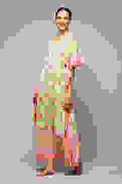 Sea Green Cotton Printed Kaftan image number 2