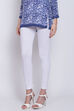 Off White Cotton Lycra Leggings image number 1