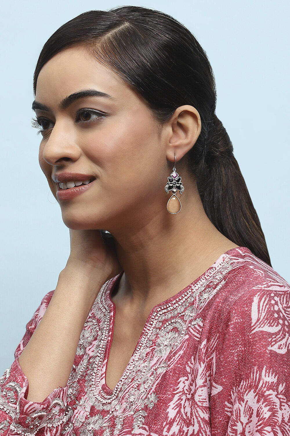 Orange Brass Drop & Danglers image number 1