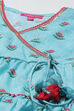 Turquoise Art Silk Straight Printed Kurta image number 1