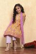 Blue Cotton Flared Printed Suit Set image number 0