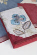 Red Linen Blend Machine Embroidered Unstitched Suit Set image number 5