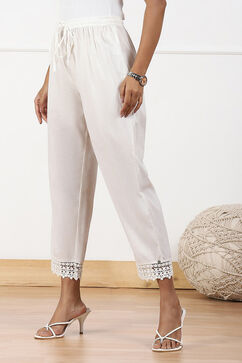 White Regular Cotton Pants image number 2