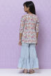 Powder Blue Cotton Girls Sharara Kurta Sharara Suit Set image number 7