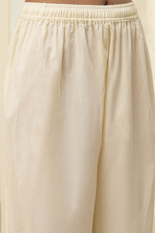 White and Black Cotton Printed Anarkali Kurta Set image number 2