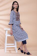 Blue Cotton A-line Printed Kurta image number 0