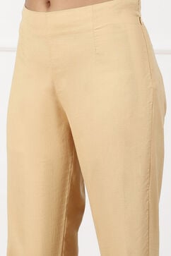 Beige Viscose Blend Pants image number 1