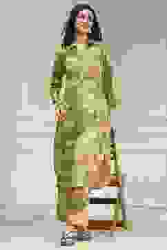 Green Printed Kurta Pants Co-ord Set image number 0