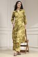 Green Printed Kurta Pants Co-ord Set