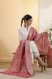 Red Poly Zari Dupatta