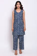 Indigo Cotton Straight Fusion Wear 3 Piece Set image number 2