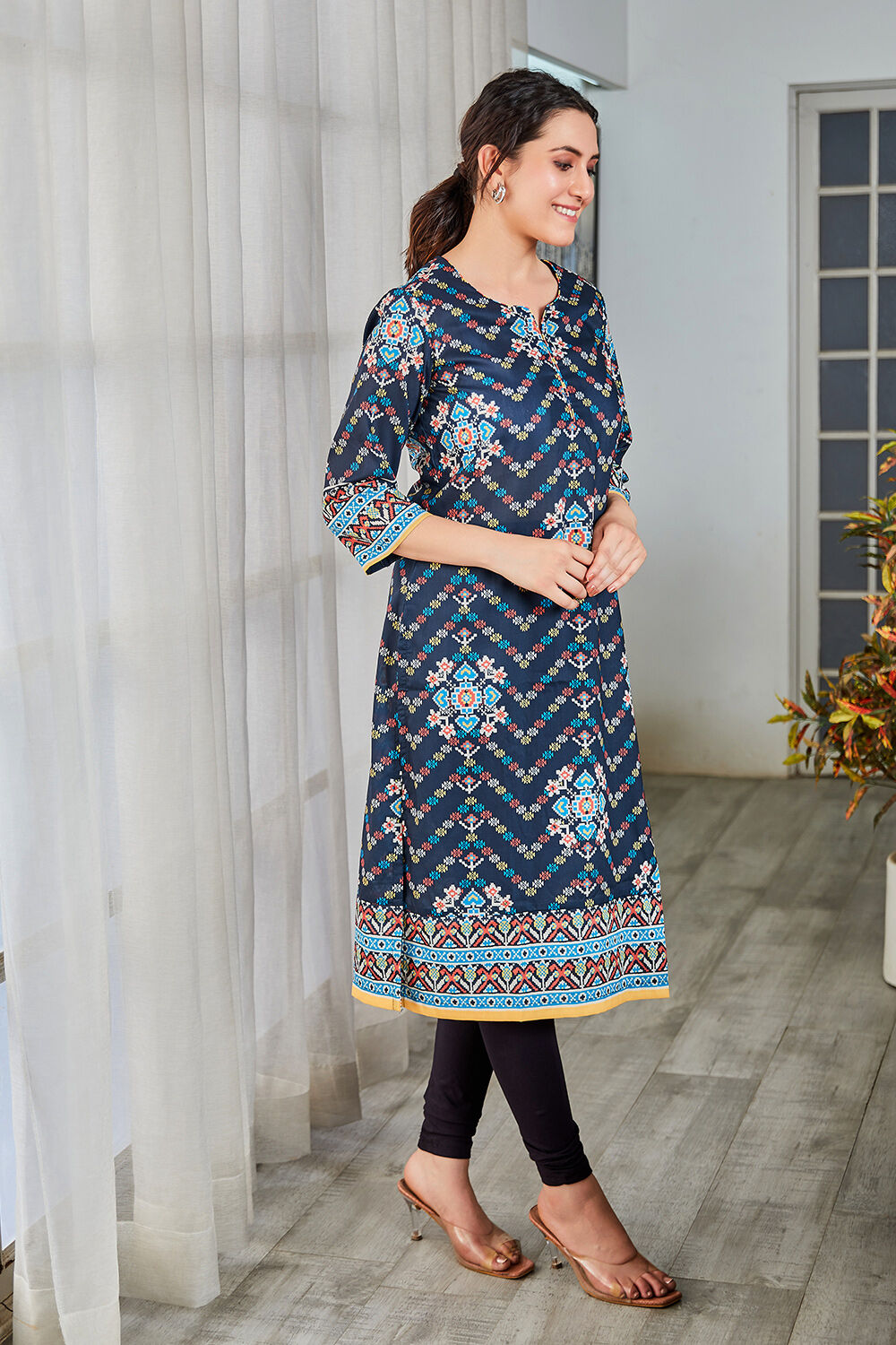 Rust Art Silk Flared 2 Piece Set image number 3