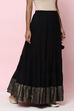 Black Flared Art Silk Skirts image number 4