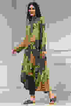 Multi-Colored Printed Asymmetric Kurta image number 2