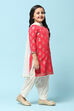 Turquoise Cotton Straight Printed Kurta Patiala Salwar Suit Set image number 6