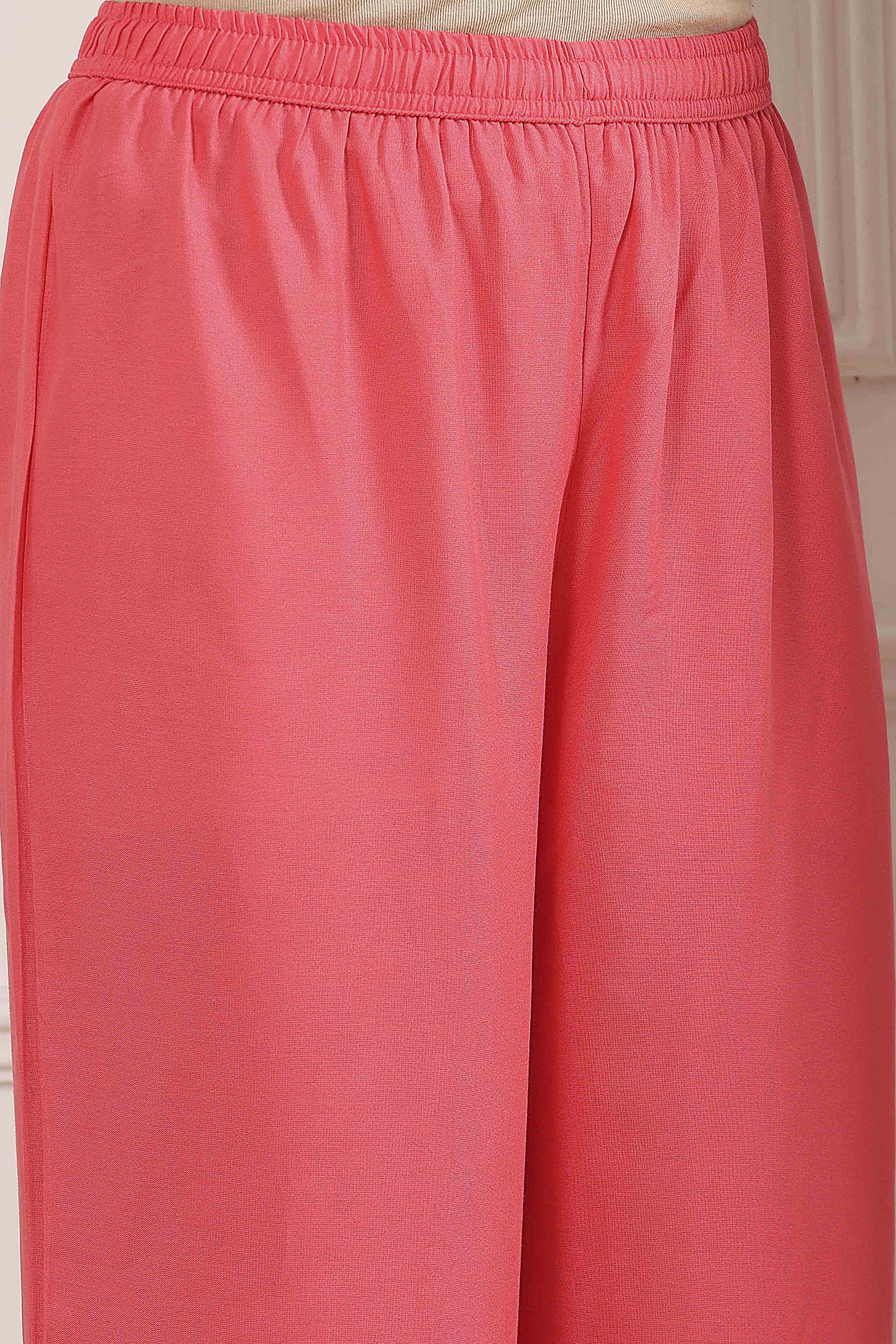 Coral Floral Printed Straight Suit Set image number 2