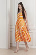 Yellow Cotton Printed Tiered Dress image number 2