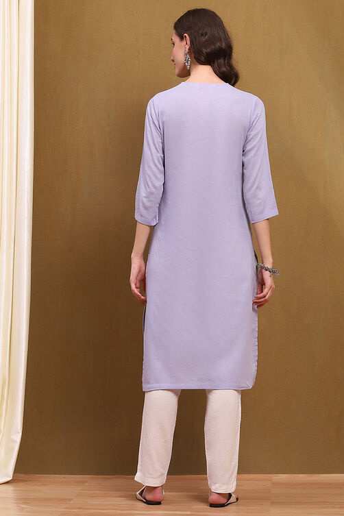 Green Cotton Blend Solid Straight Kurta image number 3
