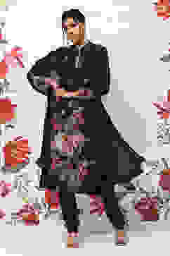 Rohit Bal Indigo Cotton Blend Straight Kurta Suit Set image number 0