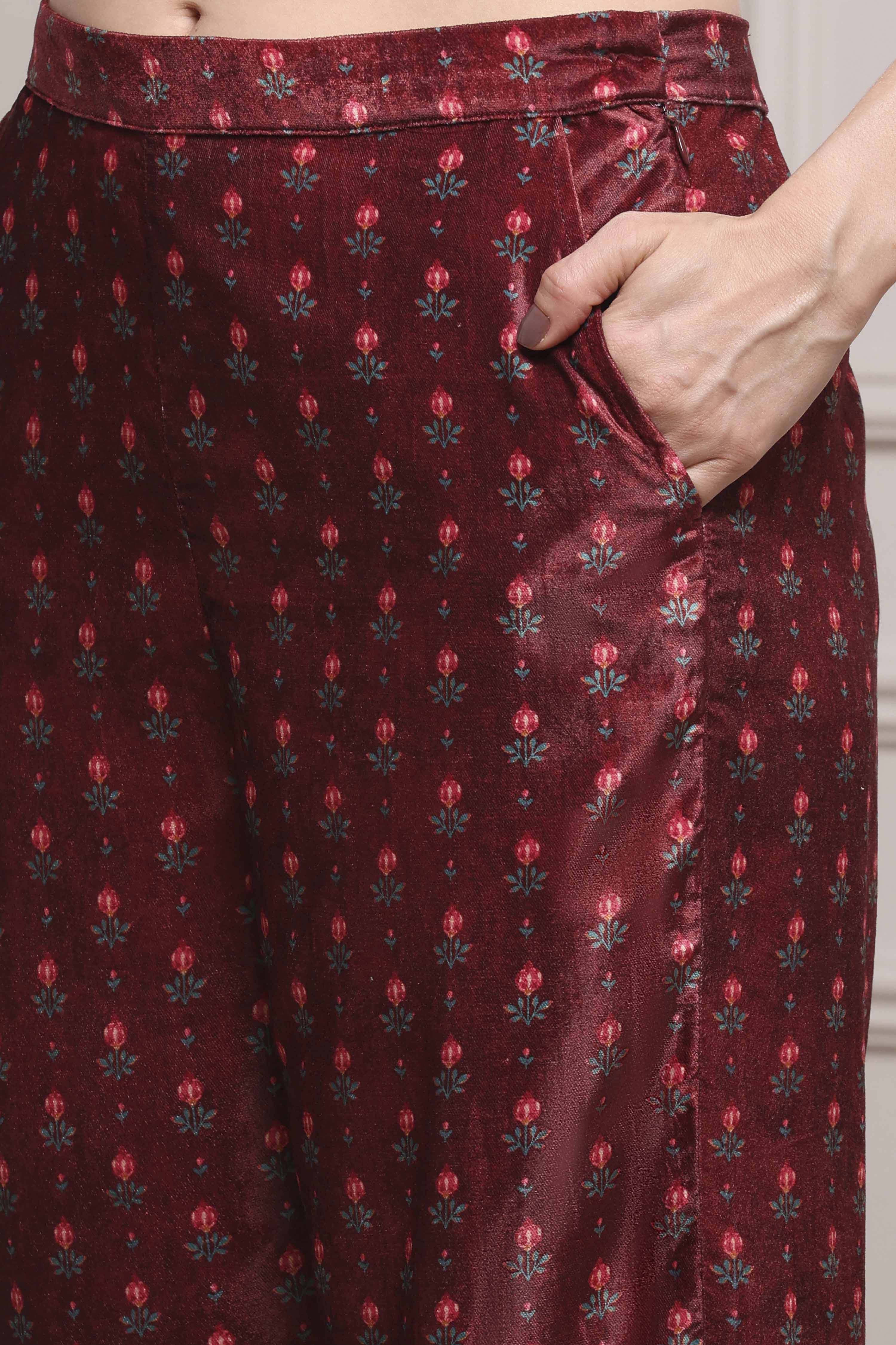 Ochre Yellow Polyester Printed Kurta Pants Set image number 2