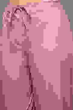 Salmon Cotton Straight Kurta Palazzo Suit Set image number 7