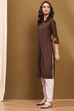 Green Cotton Blend Solid Regular Fit Straight Kurta image number 2