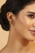 Pink Gold Plated Brass Stud Earrings image number 1