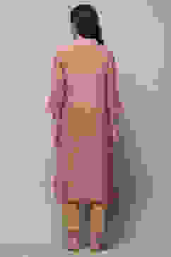 Dusky Rose Polyester Straight Kurta image number 3