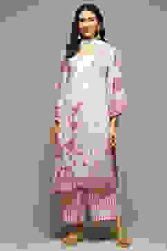 Beige Rayon Straight Kurta Palazzo Suit Set image number 6