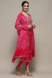 Orange Silk Blend Unstitched Suit set image number 7