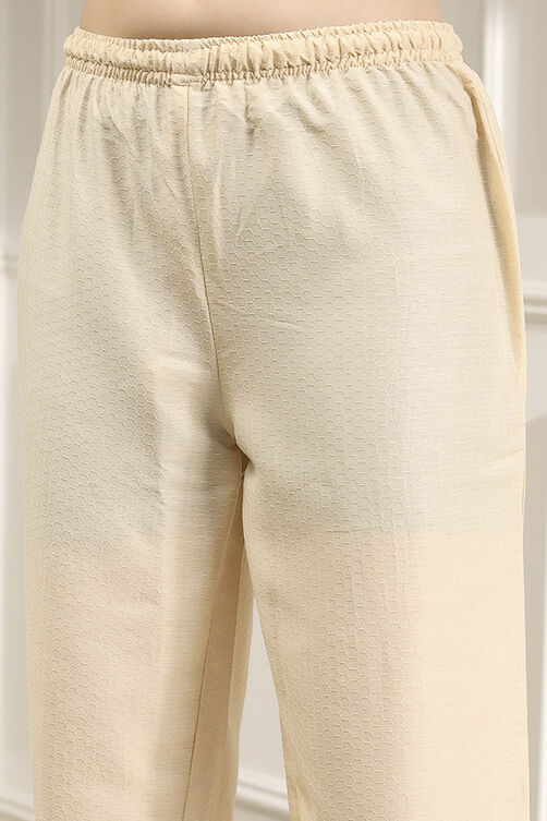 Black Textured Straight Kurta Pants Set image number 2