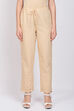 Off White Cotton Flax Pants image number 0