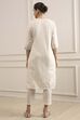 Off-White Cotton Printed Straight Suit Set image number 4