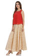 Red Art Silk Top & Skirt Set image number 2