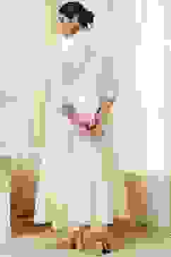 Off-White Cotton Embellished Anarkali Suit Set image number 4