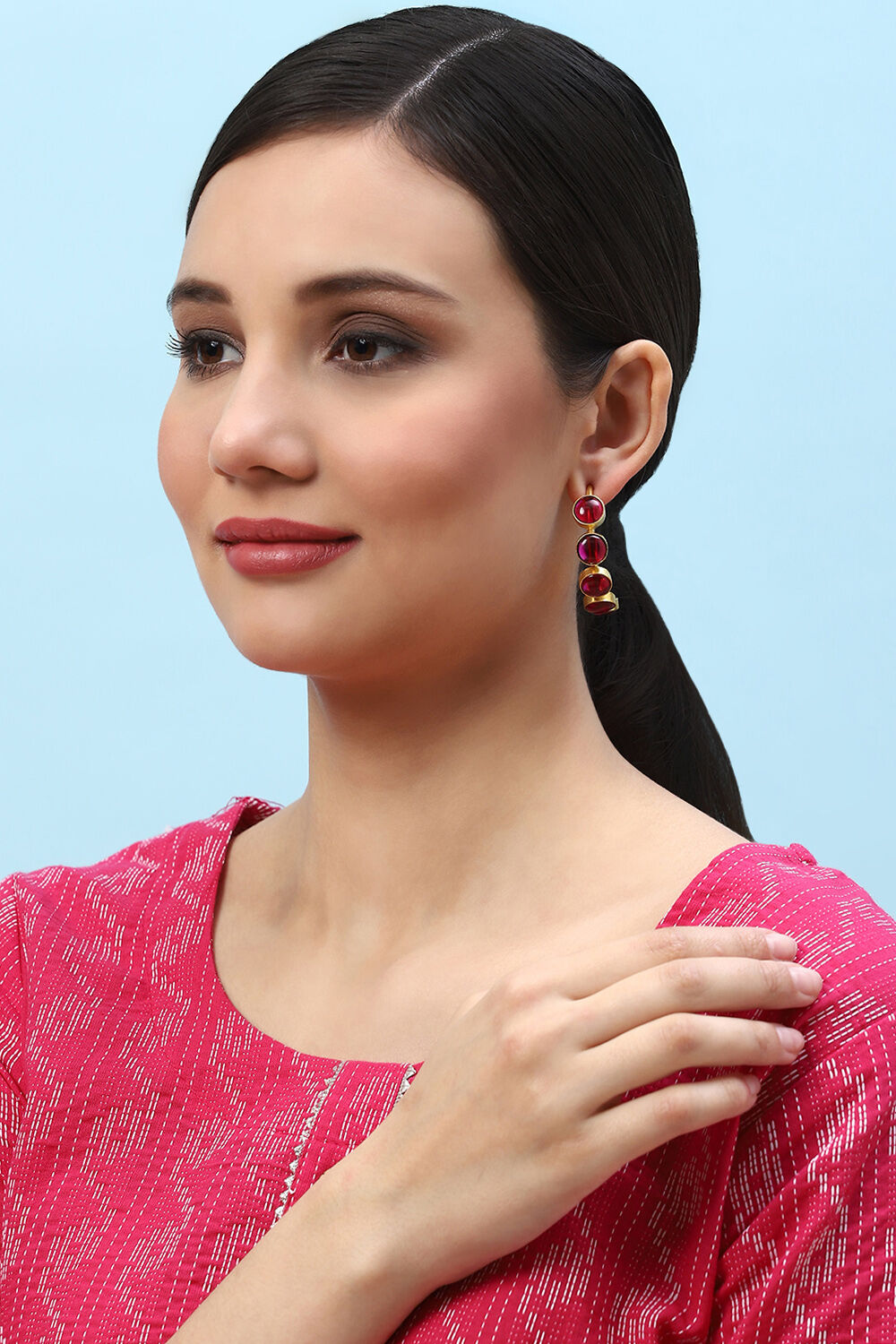 Red Brass Earrings image number 3