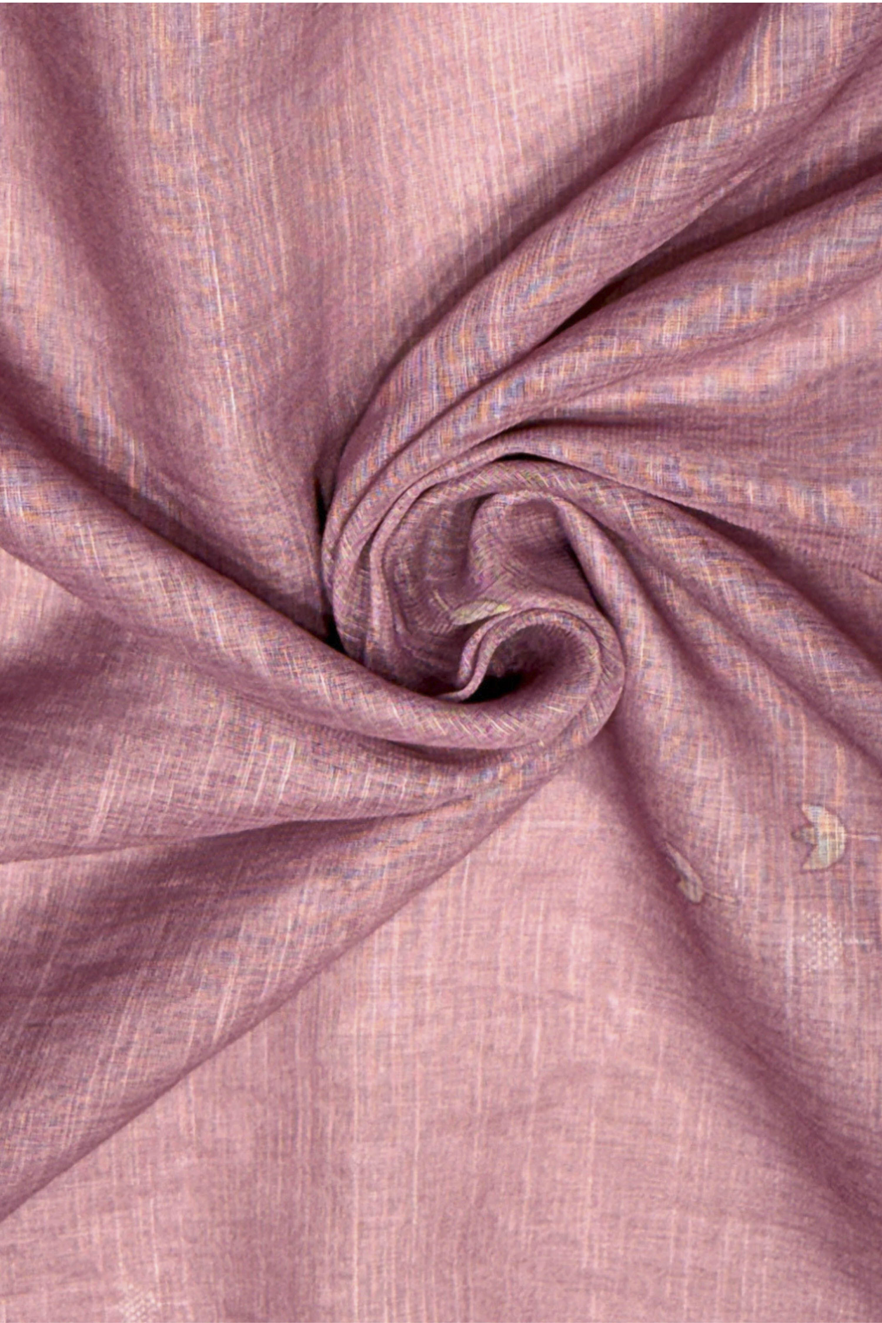 Pink Linen Printed Unstitched Suit Set image number 3
