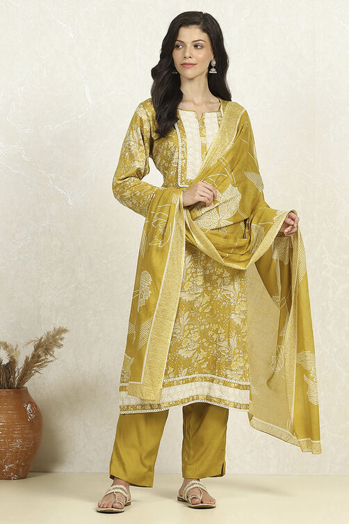 Purple Cotton Unstitched Suit Set image number 1
