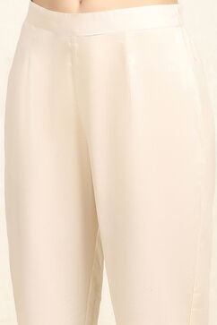 Off-white-Red Cotton Unstitched Suit Set image number 3